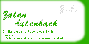zalan aulenbach business card